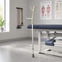 Béquille de marche rétractable en aluminium réglable avec support de coude pour personnes âgées, idéale pour les voyages et les vacances