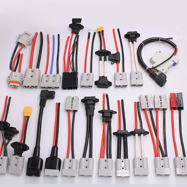 50A Lithium Battery Wire Harness 10AWG Pure Copper Silicone Wire AC Prong Adapter Connector 300mm Length 240V Home Appliances