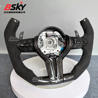 Volant de direction en cuir de cerf et fibre de carbone pour BMW Série 3, Série 5, F10, M5, F20, F30, M3, F80, M4, F82, M2, F87, F90, F11, E90, E92 M