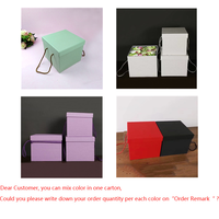 Vente en gros Boîte cadeau à fleurs portable en papier durable spécial carré classique de couleur unie facile à empiler