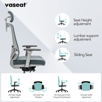 Chaise de bureau ergonomique à dossier haut en tissu maillé marocain haut de gamme avec mécanisme pivotant et accoudoirs gris (nouvelle) Fabrication