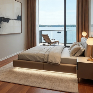 طقم أثاث فندقي تجاري سرير بلوح رأس كبير الحجم سرير فندقي فاخر أثاث فندقي جلدي مجموعات غرف نوم فندقية 5 نجوم - Product Image 3