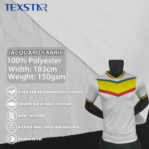 Nuevo Diseño 2026, Tela Deportiva Sublimada Jacquard 100% Poliéster, Tejido <span class=keywords><strong>de</strong></span> Malla para Ropa, Jersey <span class=keywords><strong>de</strong></span> Fútbol - Product Image 1