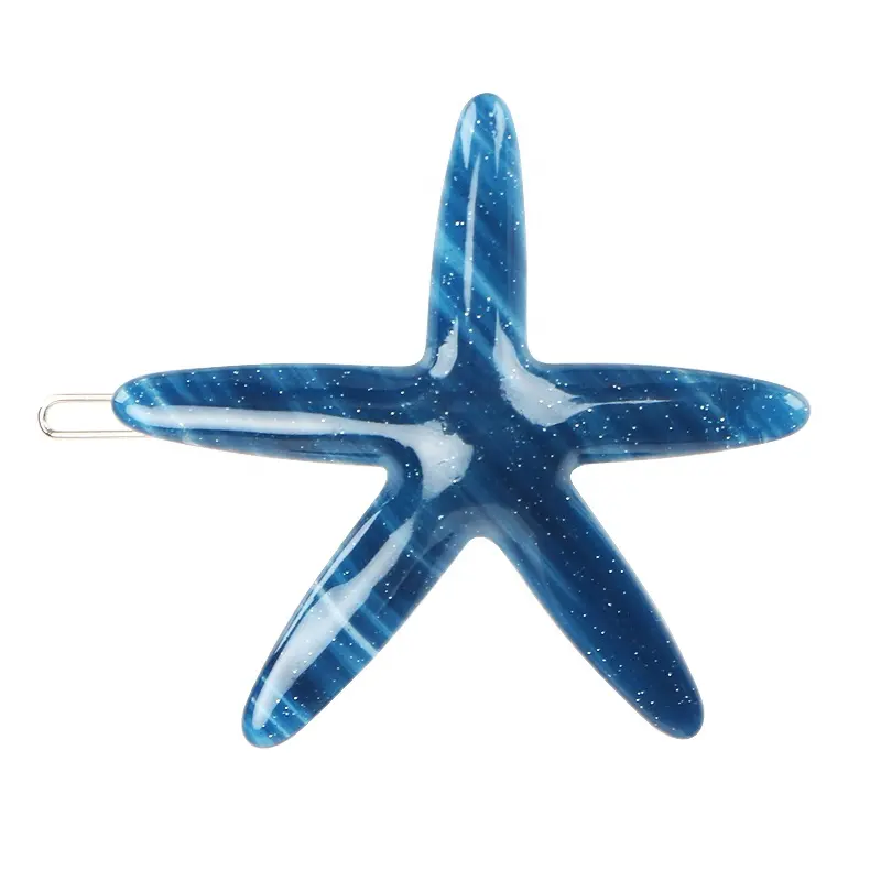 Lovely Star Hair Clip for Children Candy Color Cellulose Acetate Starfish Hair Pins Simple Star Girls Hair Pins