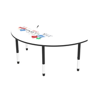 Meubles scolaires en gros d'usine, table d'activités pour enfants en bois en forme de rein, réglable en hauteur, table et chaise pour élèves