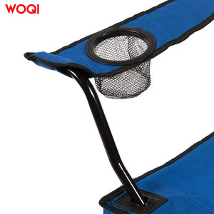 เก้าอี้พับ Woqi สำหรับตั้งแคมป์ เดินทาง พกพาสะดวก ทำจากอลูมิเนียมและผ้า Oxford สีน้ำเงิน พร้อมที่วางแก้วและที่วางแขน - Product Image 4