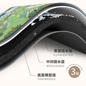 Alfombra de baño rectangular de fibra de poliéster absorbente antideslizante con diseño retro de jardín para baño - Product Image 4