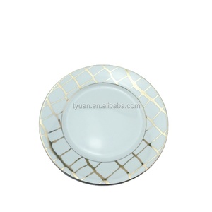 <span class=keywords><strong>Arcopal</strong></span>, plato de cerámica redondo de 14 pulgadas, cargador de porcelana acentuada dorada para ensalada, postre o cena, juego de utensilios de cocina para el hogar - Product Image 2