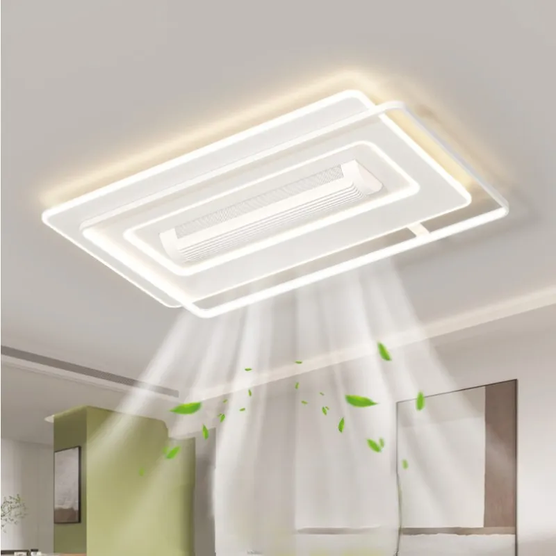 Luz de ventilador de teto para hotel de negócios tricolor grande vento anti-estroboscópica sem lâminas