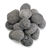 Blocs de pierre de lave polie et roulée - Durables, écologiques, garantie 5 ans, marque Greenland pour foyers à gaz intérieurs/extérieurs