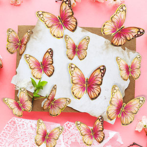 Juego de 12 Pegatinas de Pared con Diseño de Mariposas 3D y Técnica de Dorado con Lámina Dorada para Decoración de Bodas y Festivales - Product Image 2