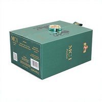 Boîte d'emballage de parfum vert émeraude de luxe, boîte cadeau rigide à double ouverture avec insert en mousse de velours pour coffret de parfum personnalisé
