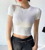 Pakaian Wanita Ukuran Besar Kaos Kasual Spandex Tekstil Lembut Kerah Bulat Chiffon untuk Wanita Polos Kustom Pintar Anti