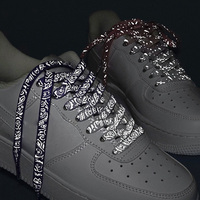 WEGOODZF Lacets réfléchissants plats à fleurs dégradées personnalisés, lacets colorés lumineux de 8MM de large, lacets de sécurité
