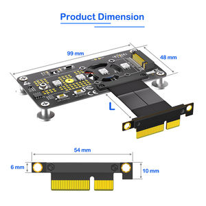Adaptador <span class=keywords><strong>M</strong></span>.2 NVMe PCIe SSD a PCIe4X Convertidor SSD de 2230-2280mm con LED RGB y ventilador de refrigeración para expansión/prueba de almacenamiento de escritorio - Product Image 3