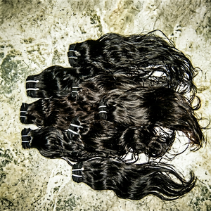 Extensions de cheveux naturels bouclés indiens Remy, tissage machine double trame 200g, pointes épaisses, compatibles permanente - Product Image 1