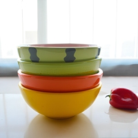 Bol en porcelaine classique à motif de fruits de dessin animé, vaisselle de cuisine, plat de rangement pour melon, salade, dessert, gâteau et collation