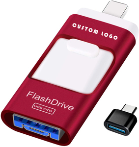 Text me-clé USB OTG personnalisée 3 en 1, support à mémoire de 128 go, lecteur Flash avec stockage <span class=keywords><strong>externe</strong></span>, Compatible avec téléphone, iPad, Android et <span class=keywords><strong>PC</strong></span> - Product Image 1