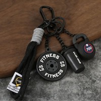 Porte-clés haltère en silicone, accessoires de gym motivants, breloques pour petit ami/petite amie, cadeaux fitness, porte-clés fitness