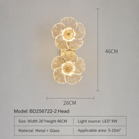 Lampe murale moderne rétro or et noir, verre transparent à rayures verticales, lumière de luxe pour salon, chevet, couloir, hôtel, intérieur