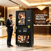 Distributeur automatique de café commercial, sans surveillance, avec distribution automatique de couvercles de tasses, pour boissons chaudes et froides, SDK, OEM
