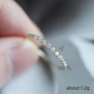 Anello Minimalista con Zirconi per Donne, Gioiello Semplice per Uso Quotidiano, Moda, Fidanzamento, Regalo per Feste - Product Image 4