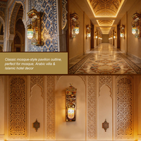 Applique murale en fer de style chandelier décoratif à design islamique, fabriquée par une usine OEM, avec éclairage LED