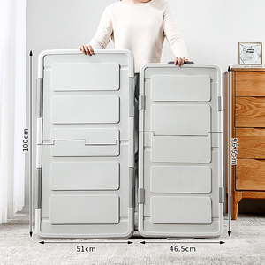 AU CAT YN8862-organizador de dormitorio apilable, <span class=keywords><strong>cama</strong></span> inferior, <span class=keywords><strong>caja</strong></span> de almacenamiento de plástico debajo de la <span class=keywords><strong>cama</strong></span> - Product Image 1