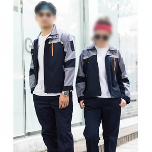ชุดทำงานสำหรับผู้ชายผู้หญิงเสื้อคลุมสำหรับคนงานชุดเครื่องแบบสองโทนสีชุดทำงานรถยนต์ชุดสูททำงานผ้าฝ้าย - Product Image 1