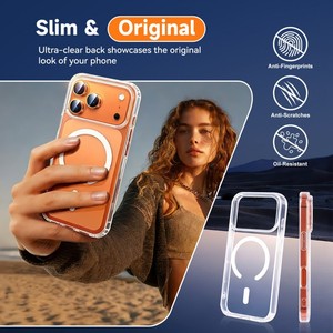 Funda Magnética Transparente de TPU HD Bayer para iPhone 11 12 13 14 15 16 17 Pro Max, con Carga Magnética - Product Image 4