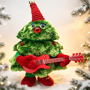 Mini Árbol <span class=keywords><strong>de</strong></span> Navidad <span class=keywords><strong>de</strong></span> Peluche con Muñeco Cantante y Adorno <span class=keywords><strong>de</strong></span> <span class=keywords><strong>Guitarra</strong></span>/Saxofón para Decoración <span class=keywords><strong>de</strong></span> Fiestas Navideñas (Venta al por Mayor) - Product Image 2