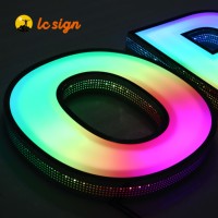 RGB LED Kanallı Açık Harfli Özel Logo Tabelası Tam Renkli Programlanabilir Akrilik Işıklı Harfler Dış Mekan İşletme Tabelası