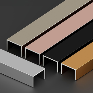 Phong cách công nghiệp <span class=keywords><strong>U</strong></span> hình dạng gạch TRIM Đúc Đen anodized kết thúc nhôm <span class=keywords><strong>U</strong></span>-kênh hồ sơ 12.5mm - Product Image 2