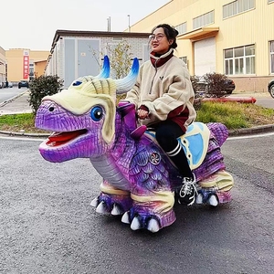 Vendita calda parco divertimenti <span class=keywords><strong>animali</strong></span> bambini bambini che camminano Animatronic batteria elettrica giostre dinosauro a gettoni per il centro commerciale - Product Image 6