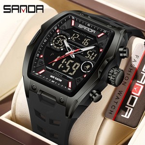 Reloj Deportivo Digital SANDA 6235, Reloj de Pulsera con Caja Tonneau y Pantalla Dual, Reloj Moderno Multifuncional a Prueba de Agua con Alarma - Product Image 6