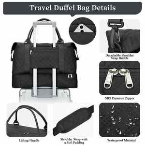 กระเป๋าเดินทางแบบมีโลโก้สั่งทำพิเศษ กระเป๋าฟิตเนสสำหรับค้างคืน กระเป๋ากีฬากันน้ำสำหรับผู้หญิง กระเป๋าเดินทางสำหรับวันหยุดสุดสัปดาห์ - Product Image 6