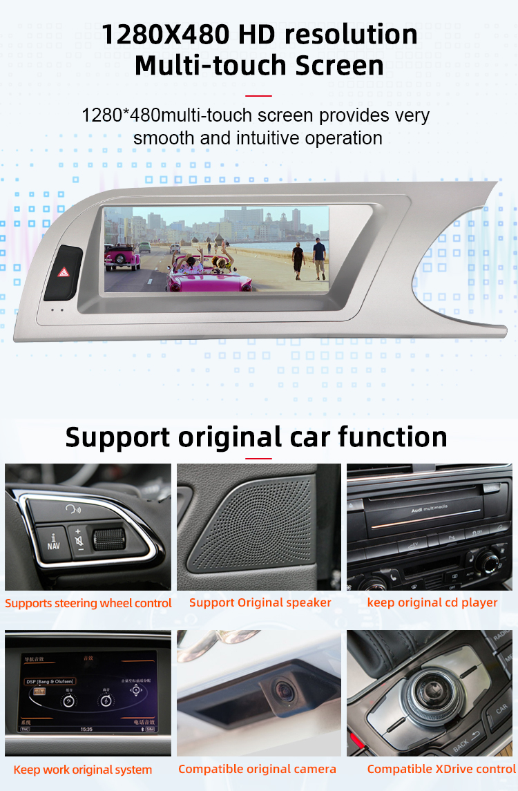 Autoradio Android 13 Pour Audi A4 B8 (2009-2012) – écran Tactile 8,8 Pouces, CarPlay/Android Auto Sans Fil, 4G, Compatible MMI 3G - 8