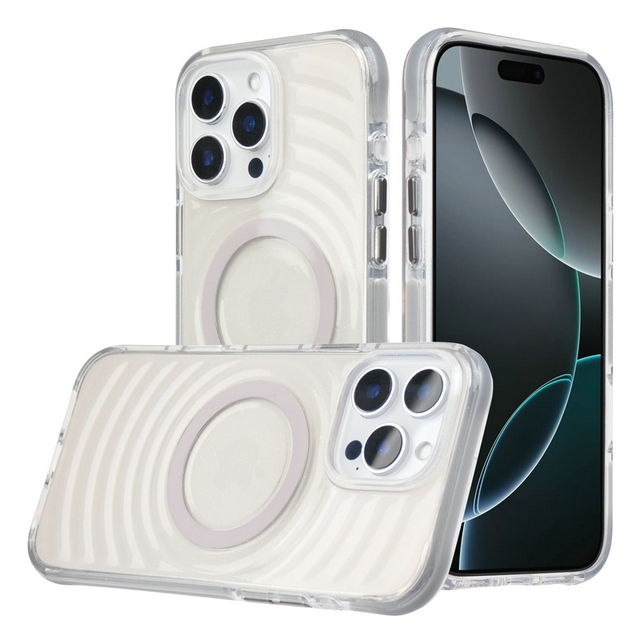 2025 Newest IMD Anti-Slip Shockproof Magnetic Transparent PC+TPU+TPE Phone Case for iPhone 16 Pro Max Business Mobile Phone Case