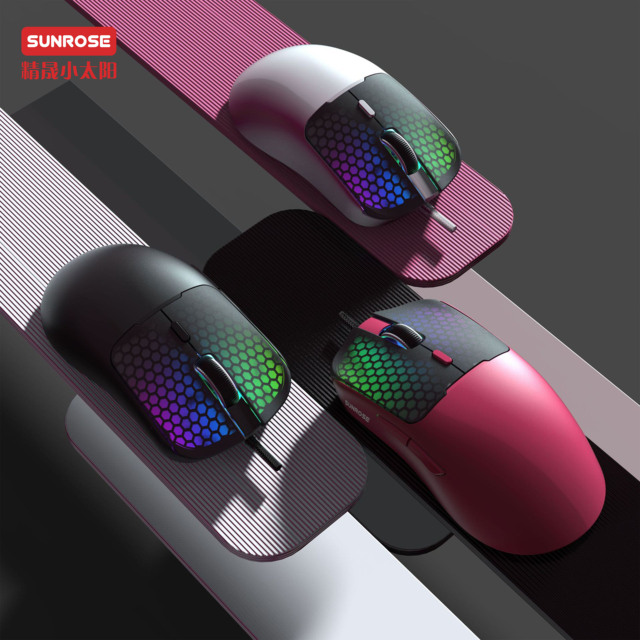 SUNROSE G1 3D Wired Lightweight Gaming RGB Mouse Programmable Buttons 6 Buttons 1.5m Braided Cable Right/Left-Handed for Gamers