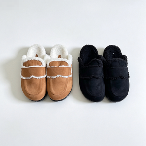 Women's Faux Suede Slip-On Moccasin Slippers Solid Color Plush Lining Cushioned Flat Winter Shoes de mujer zapatos femme <b>sandals</b> - Product Image 1