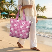 Sac fourre-tout en polyester imprimé avec fermeture éclair personnalisée, motif Palaka Hawaïen, le moins cher, sac à main pour femme pour les voyages et les week-ends