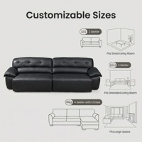 Canapé d'angle moderne XIYUA en cuir véritable, trois places, extensible, avec dossier coussin en éponge écologique et durable en acier inoxydable, idéal pour villa
