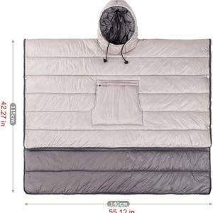 Saco de dormir con capucha aislante Woqi, estilo sobre, 115 cm x 140 cm, ligero, a prueba de viento, manta portátil para adultos - Product Image 1