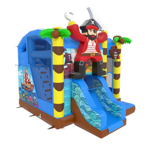 Château gonflable Pirate Island avec toboggans, structure de jeu commerciale pour enfants, idéal pour les fêtes et la location d'événements - Product Image 6