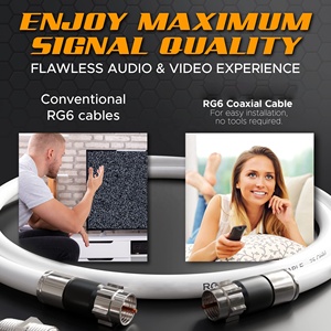 <span class=keywords><strong>Cable</strong></span> coaxial RG6 con conectores tipo F Juego de <span class=keywords><strong>cable</strong></span> de extensión de <span class=keywords><strong>cable</strong></span> de satélite aéreo de <span class=keywords><strong>TV</strong></span> digital de banda ancha de alta velocidad - Product Image 3