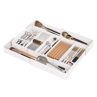 Accueil Couverts de cuisine Vaisselle et baguettes Organisateur de tiroir de bureau extensible en plastique Boîte de rangement