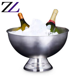 Set di Presentazione per Buffet a Doppia Parete, Secchiello Isolato per Insalata e Frutta, Contenitore Refrigerato per Bevande, <span class=keywords><strong>Vino</strong></span>, Champagne e Punch - Product Image 1
