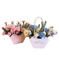 YZ Discount Portable élégant Bouquet transporteur pliable épais blanc boîte à fleurs en carton avec revêtement UV pour les magasins