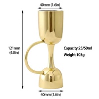 Jigger de luxe en acier inoxydable 304 avec double poignée, verre à vin, shaker à cocktail, verseur, capacité 25/50 ml pour la distribution de vin