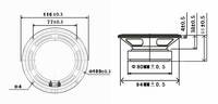 (45-008) Speaker Woofer Fiberglass 4.5 Inch (11.43 cm) untuk Audio Rumah
